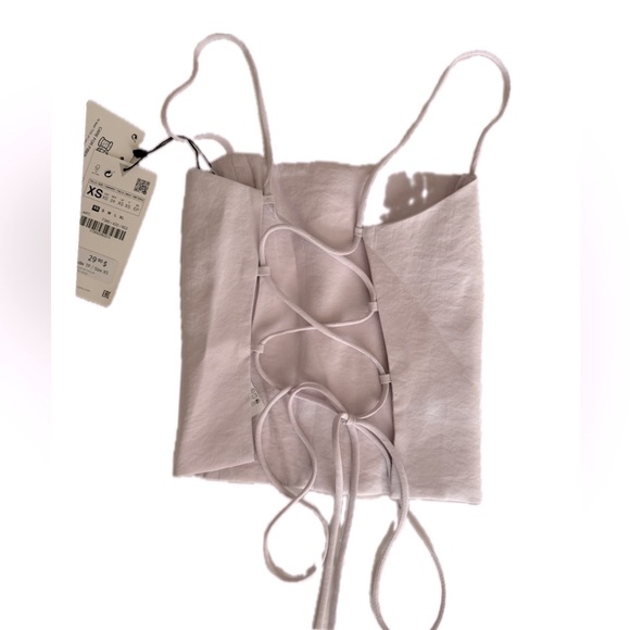 Zara Tie Tank top in Size XS colour lilac - Picture 2 of 3